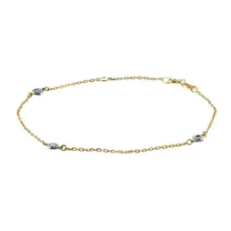 Pulsera Oro Amarillo y Blanco 18k modelo Bracelets (3 diamantes 2,10mm. 0,13 cts.) Medida:18cm.