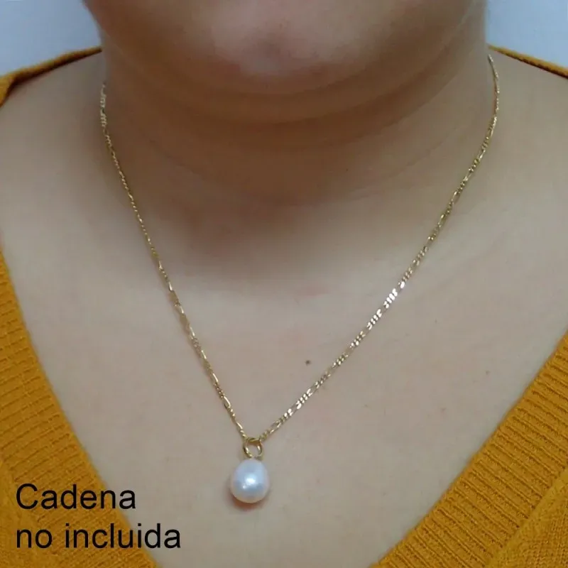Colgante Oro Amarillo 18k modelo Daniela (1 perla cultivada perilla 10-11mm.)