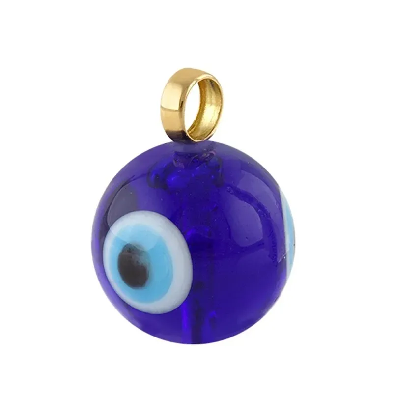 Colgante Oro Amarillo 18k modelo Pomelat (1 bola ojo azul 16mm.)