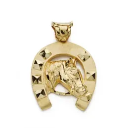 Colgante oro 18k herradura 32mm. caballo reasa forma montura unisex