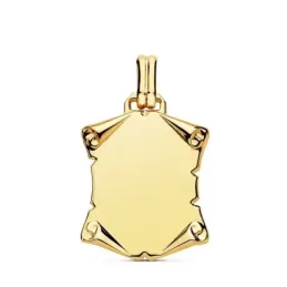Colgante oro 18k pergamino 22mm. liso brillo unisex