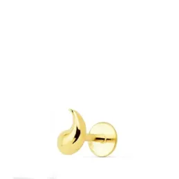 Piercing oro 18k labio 6mm. forma coma cierre rosca mujer
