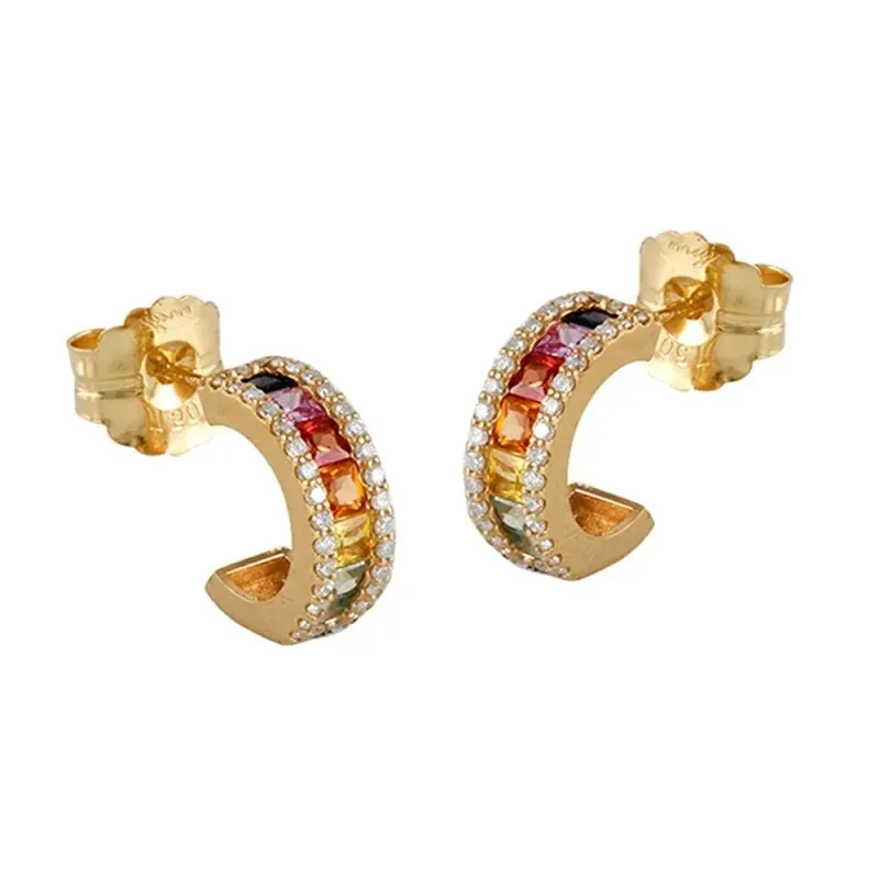 Pendientes Oro Amarillo 18k modelo Cachemira (72 diamantes 1,00mm. 0,30cts.)