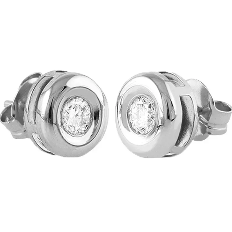 Pendientes Oro Blanco 18k modelo Tu Diamante (2 diamantes 3,40mm. 0,34 cts.)