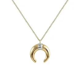 Collar Oro Amarillo y Blanco 18k modelo Circles (1 diamante 0,90mm. 0,008 cts.) Colgante:14mm.