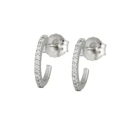Pendientes Oro Blanco 18k modelo Viena (32 diamantes 1,00mm. 0,23cts.) Medida 12mm.