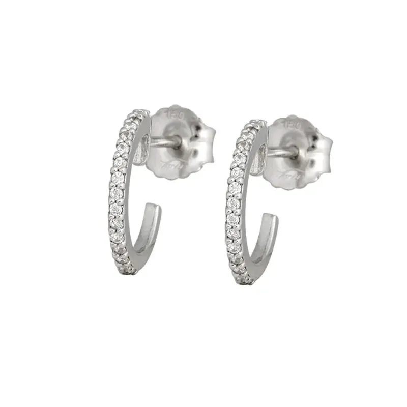 Pendientes Oro Blanco 18k modelo Viena (32 diamantes 1,00mm. 0,23cts.) Medida 12mm.