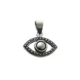 Colgante plata Ley 925m forma ojo 20mm. oxidado liso calado