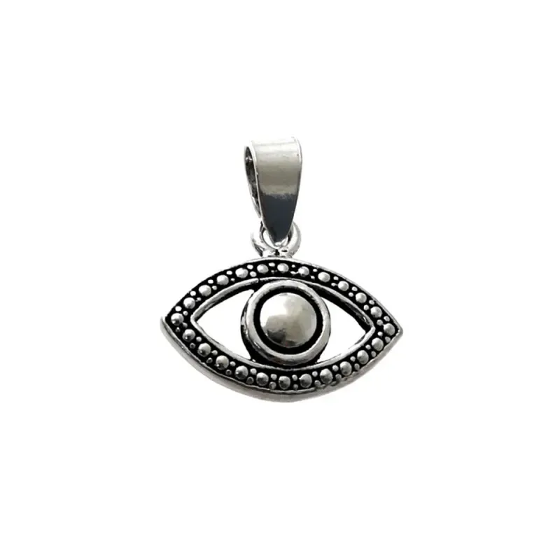 Colgante plata Ley 925m forma ojo 20mm. oxidado liso calado