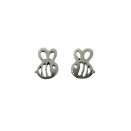 Pendientes plata Ley 925m abeja 9mm. calada lisa cierre presión