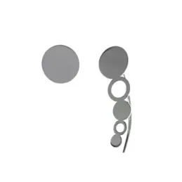 Pendientes plata Ley 925m círculo simple 8mm. cierre presión trepador 22mm. círculos lisos calados
