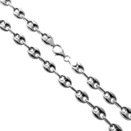 Cadena plata Ley 925m 60cm. modelo calabrote lisa cierre mosquetón
