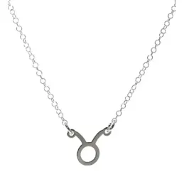 Gargantilla plata Ley 925m cadena rolo 44cm. detalle signo Zodiaco Tauro liso