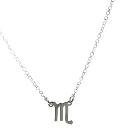 Gargantilla plata Ley 925m cadena rolo 44cm. detalle signo Zodiaco Escorpio liso