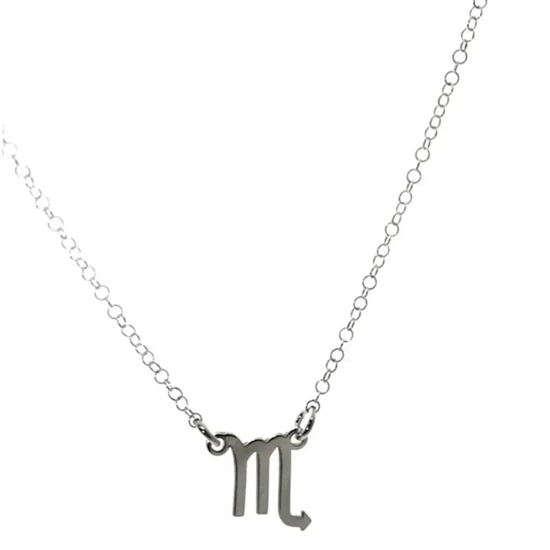 Gargantilla plata Ley 925m cadena rolo 44cm. detalle signo Zodiaco Escorpio liso