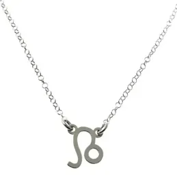 Gargantilla plata Ley 925m cadena rolo 44cm. detalle signo Zodiaco Leo liso