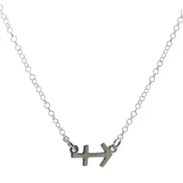 Gargantilla plata Ley 925m cadena rolo 44cm. detalle signo Zodiaco Sagitario liso