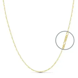 Cadena oro 18k 45cm. alterna eslabones 3x1 lisa cierre reasa