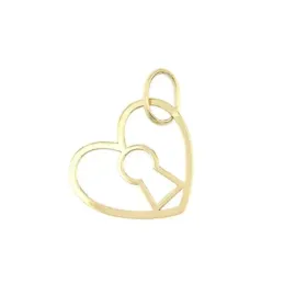 Colgante oro 18k silueta 13mm. corazón dentro cerradura liso