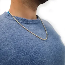 Cordón oro 18k salomónico 60cm. ancho 3.5mm. unisex