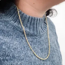 Cordón oro 18k salomónico 60cm. ancho 3.5mm. unisex