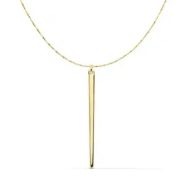 Gargantilla oro 18k cadena 43cm. veneciana colgante pincho 30x2mm. liso cierre reasa