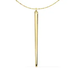 Gargantilla oro 18k cadena 43cm. veneciana colgante pincho 30x2mm. liso cierre reasa
