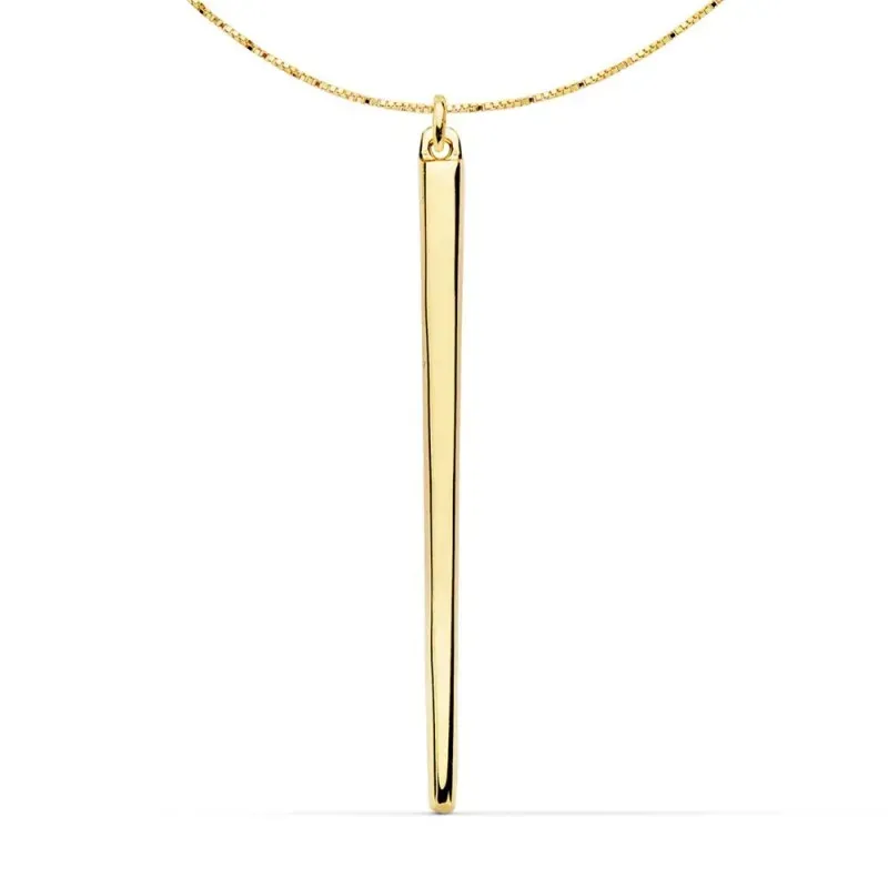 Gargantilla oro 18k cadena 43cm. veneciana colgante pincho 30x2mm. liso cierre reasa