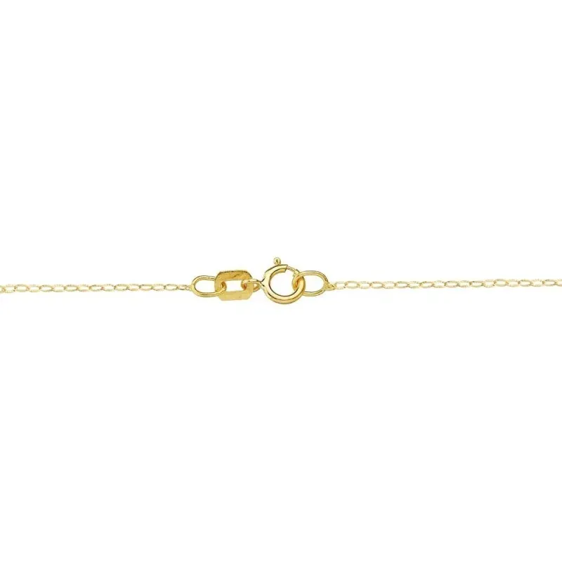 Gargantilla oro 18k cadena 40cm. forzada estrellas 5.5mm. lisas y nácar colgando cierre reasa