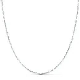 Cadena oro blanco 18k 40cm. eslabones alternos 3x1 cierre reasa