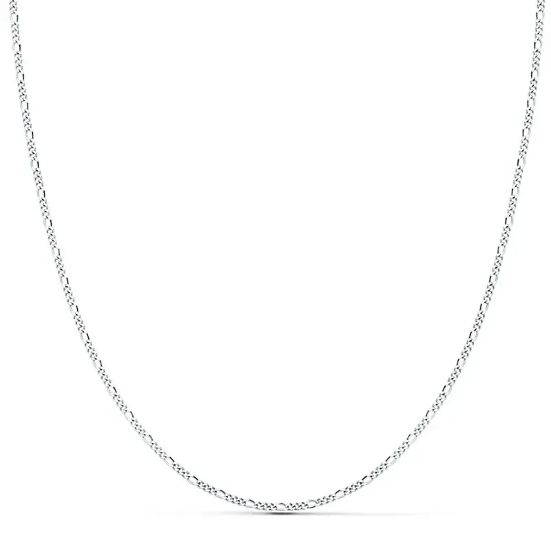 Cadena oro blanco 18k 40cm. eslabones alternos 3x1 cierre reasa