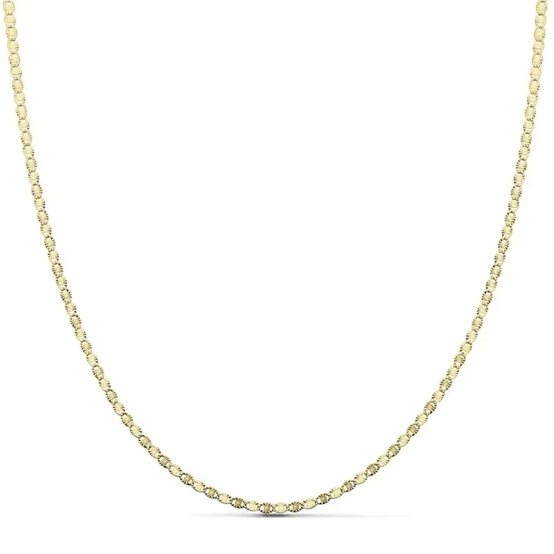 Cadena oro 18k 45cm. eslabón tipo ancla tallado diamantado ancho 1.5mm. cierre reasa