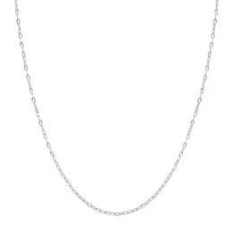 Cadena oro blanco 18k 40cm. eslabones modelo forzada diamantada
