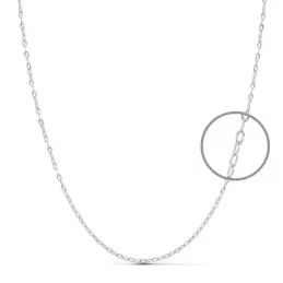 Cadena oro blanco 18k 40cm. eslabones modelo forzada diamantada