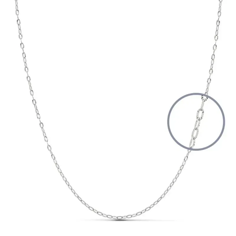 Cadena oro blanco 18k 40cm. eslabones modelo forzada diamantada
