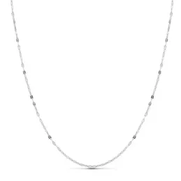 Cadena oro blanco 18k 40cm. eslabones modelo diamantada 1.5mm. ancho