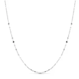 Cadena oro blanco 18k 40cm. eslabones modelo diamantada 1.8mm. ancho
