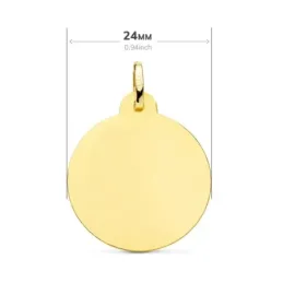 Medalla oro 18k Virgen del Carmen 24mm. detalles tallados cerco