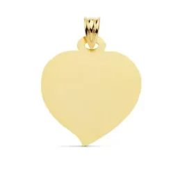 Colgante oro 18k chapa 23mm. foma corazón matizado liso