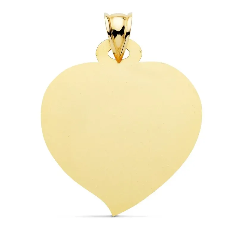 Colgante oro 18k chapa 28mm. foma corazón matizado liso