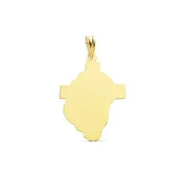 Colgante oro 18k cabeza rostro de Cristo 28mm. cruz acabado matizado detalles brillo tallados