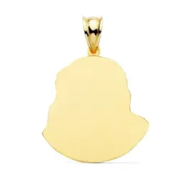 Colgante oro 18k cabeza Cristo Santo Rostro 27mm. acabado matizado detalles brillo tallados