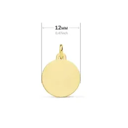 Medalla oro 18k Nuevo Bautismo 12mm. acabado mate relieve bisel