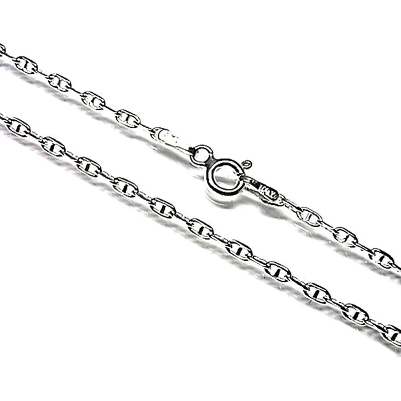 Cadena plata Ley 925m lisa 45cm. forzada marina cierre reasa