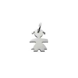 Colgante plata Ley 925m forma niña coletas 15mm. liso