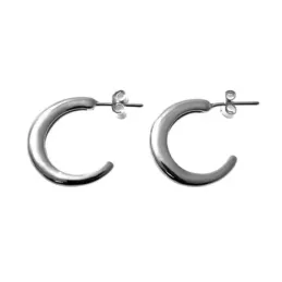 Pendientes plata Ley 925m medio aro 20mm. lisos cierre presión