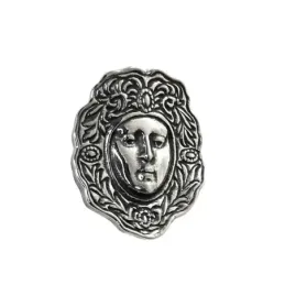 Colgante plata Ley 925m rostro 30mm. Virgen del Rocío detalles oxidados