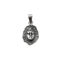 Colgante plata Ley 925m rostro 15mm. Virgen del Rocío detalles oxidados