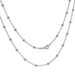 Cadena plata Ley 925m 60cm. combinada bolitas lisa cierre reasa