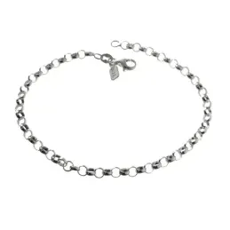 Pulsera plata Ley 925m cadena rolo 20cm. lisa cierre mosquetón